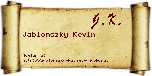 Jablonszky Kevin névjegykártya