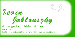 kevin jablonszky business card